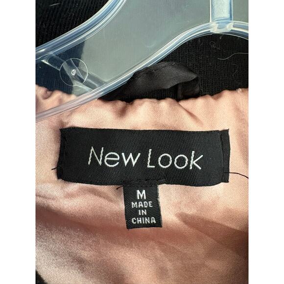 Outer Edge Floral Embroidered Black and Pink Bomber Jacket - Picture 2 of 8